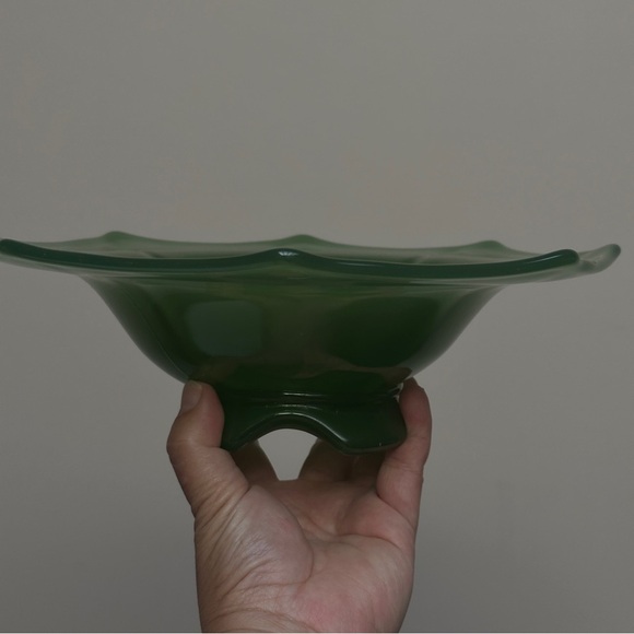 Lancaster Imperial Jadeite Green Pedestal Console Bowl - Picture 8 of 10